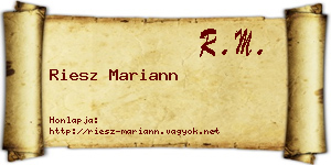 Riesz Mariann névjegykártya