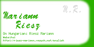 mariann riesz business card